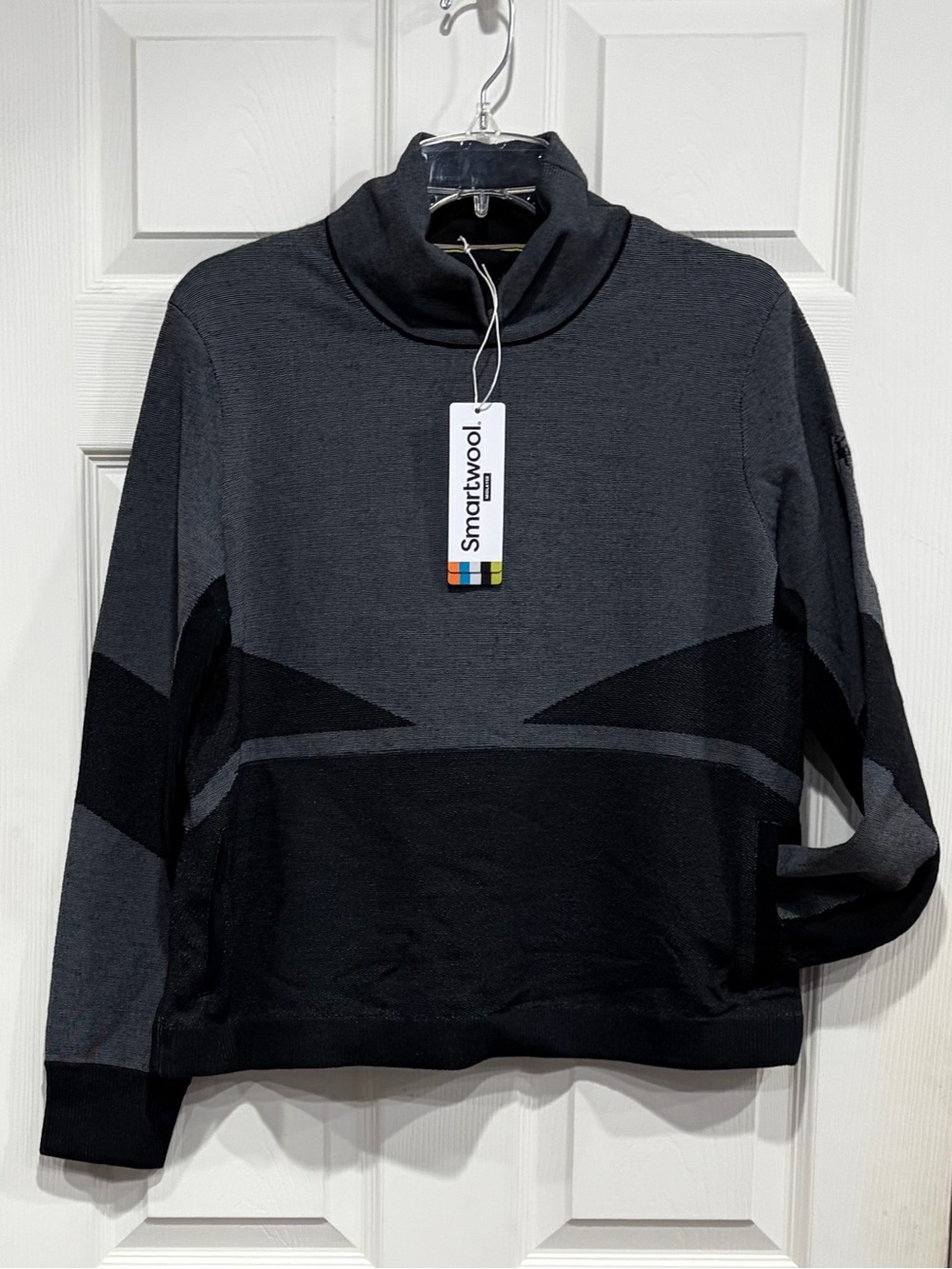 SmartWool Women's Large Intraknit Fleece Turtleneck Sweater Wool Blend Black NWT